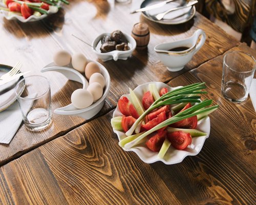 A balanced meal setting on a table